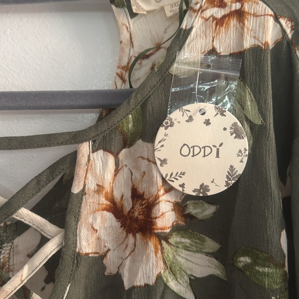 Floral Green Women's Top ODDI‎ SZ 3XL new w tags - Picture 2 of 4